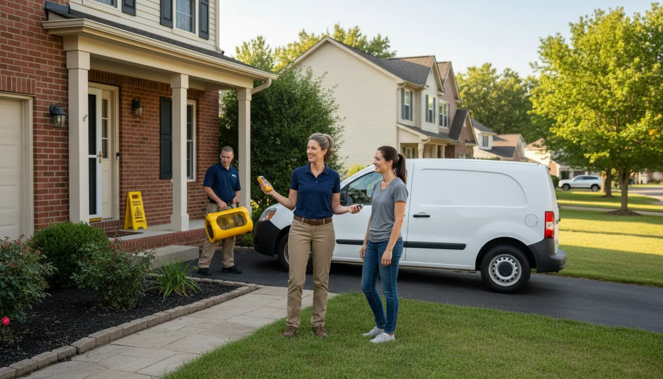 Residential water damage restoration in Browns, IL